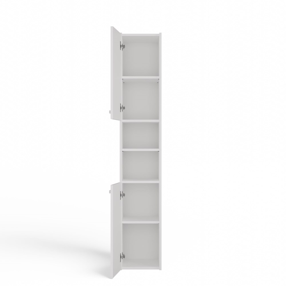 S30BIELFRONTOTBRYLKA Sara S30 Tall Bathroom Cabinet in White - Image 4