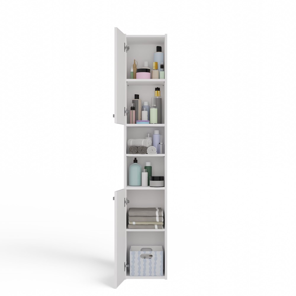 S30BIELFRONTOTDODATKIBRYLKA Sara S30 Tall Bathroom Cabinet in White - Image 7