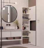 Sara S40 Tall Bathroom Cabinet in White - Image 8