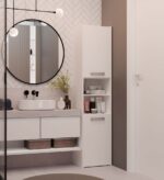 Sara S40 Tall Bathroom Cabinet in White - Image 7