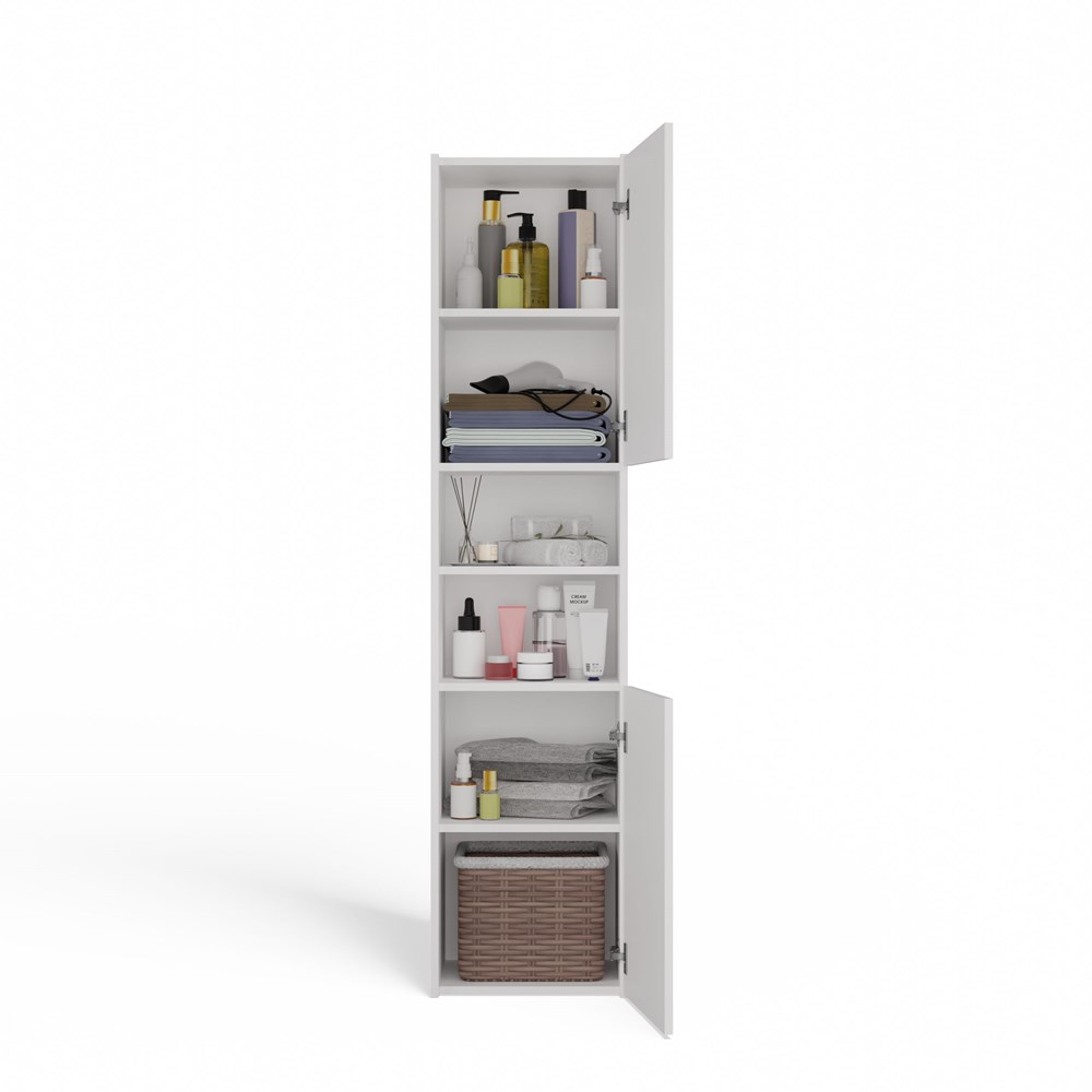 S40BIELBRYLKAFRONTDODATKIOT Sara S40 Tall Bathroom Cabinet in White - Image 4