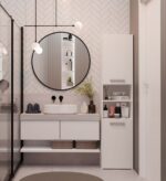 Sara S40 Tall Bathroom Cabinet in White - Image 5