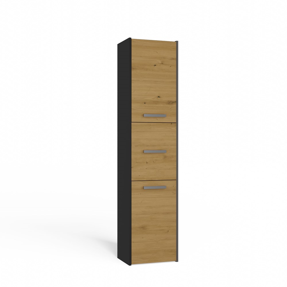 S43ANTRACYTBRYLKABOKZM Sara S43 Tall Bathroom Cabinet in Anthracite / Artisan Oak - Image 8