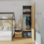 Wardrobe Liora 50 Anthracite Oak - Image 4