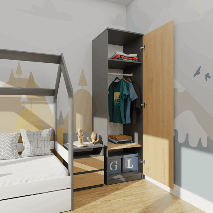 Wardrobe Liora 50 Anthracite Oak - Image 6