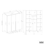 Wardrobe Soria 150 3-Door Beige - Image 8