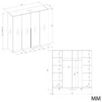 Wardrobe Soria 200 4-Door Beige - Image 8