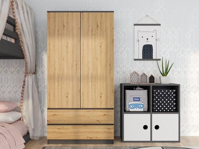 Wardrobe Liora SS-90 Anthracite Oak - Image 5