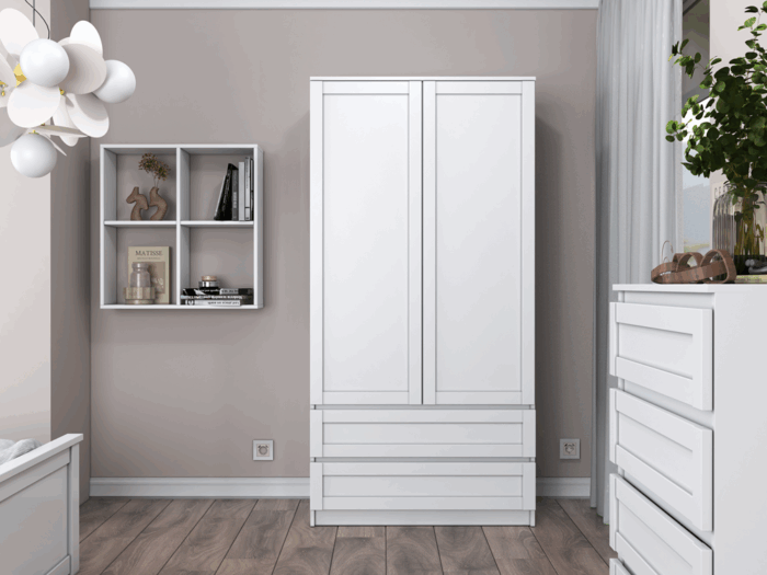 Wardrobe Arvis 90 White - Image 4
