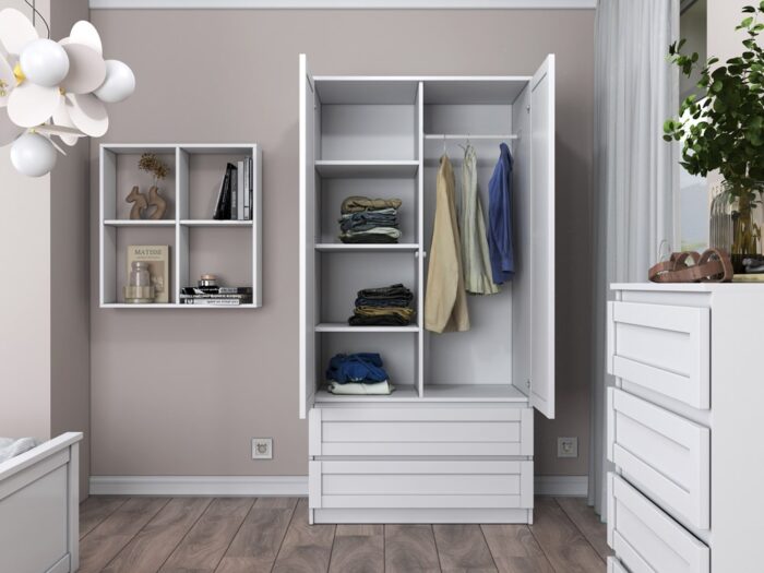 Wardrobe Arvis 90 White - Image 5