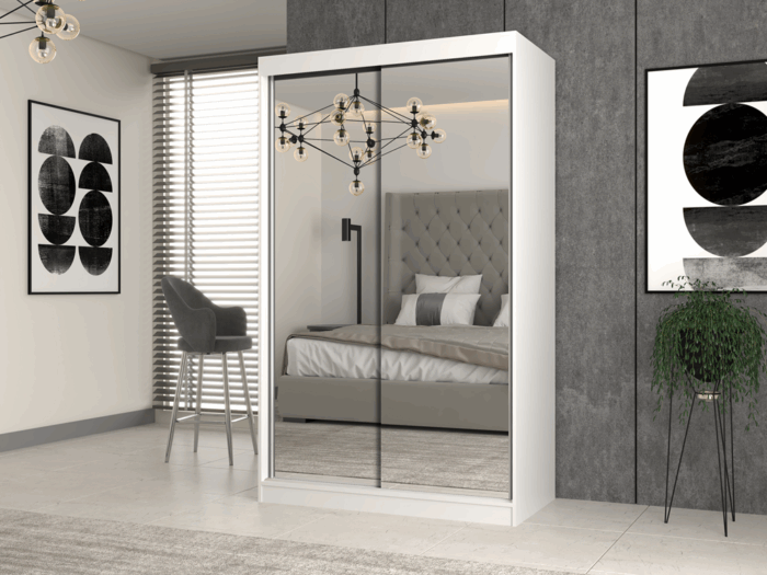 Wardrobe Elara 120 White - Image 3