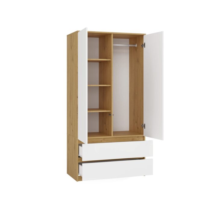 Wardrobe Liora SS-90 Oak White - Image 7