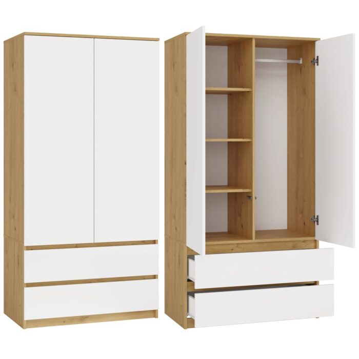 Wardrobe Liora SS-90 Oak White - Image 1