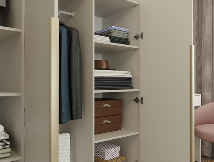 Wardrobe Soria 150 3-Door Beige - Image 4