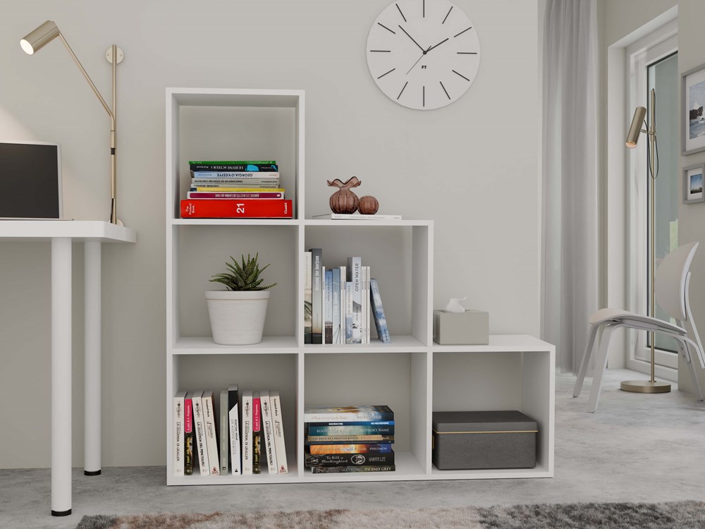 Step_30_biel_2 STEP RS-30 Modern Cube Bookcase in White - Image 4