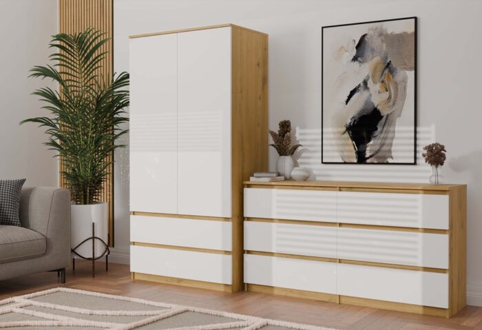 Wardrobe Liora SS-90 Oak White - Image 3