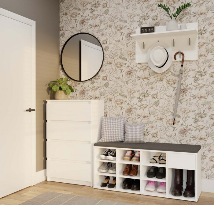Tallin White Shoe Rack - Image 9