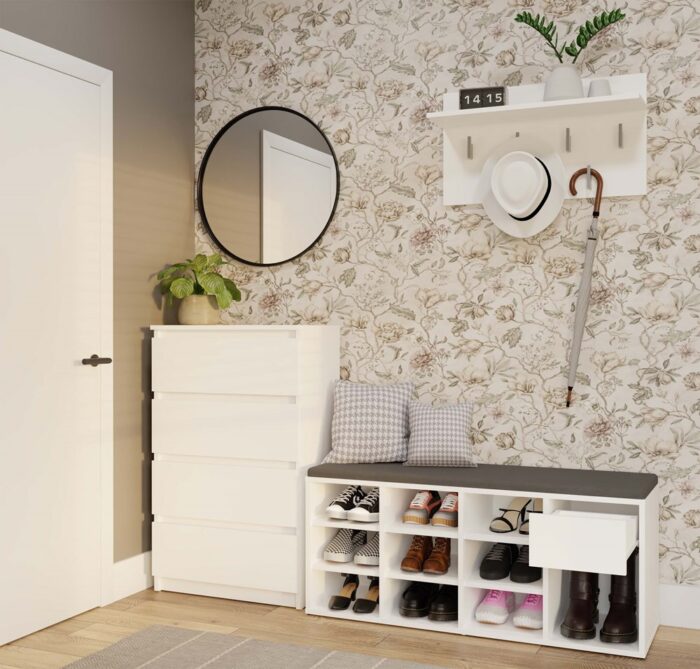 Tallin White Shoe Rack - Image 10