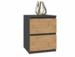 Malwa W2 Bedside Table in Anthracite / Artisan Oak - Image 2