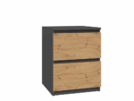 Malwa W2 Bedside Table in Anthracite / Artisan Oak