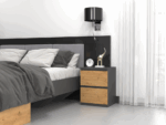 Malwa W2 Bedside Table in Anthracite / Artisan Oak - Image 4