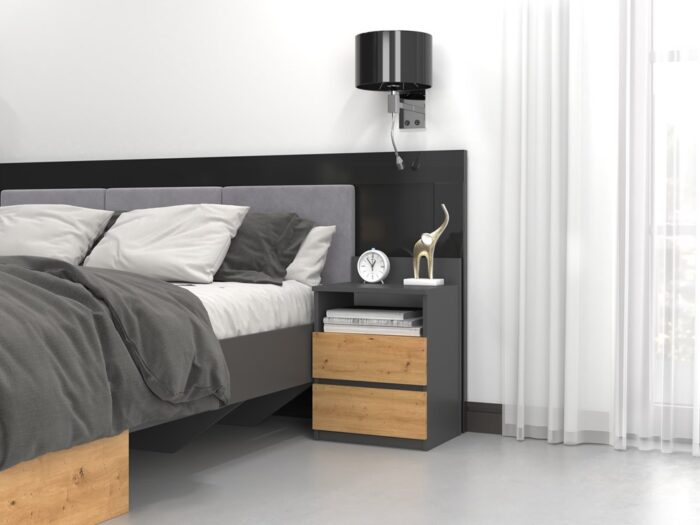 Vero M1 Bedside Unit – Anthracite & Oak - Image 5