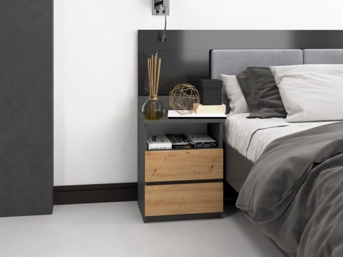 Vero M1 Bedside Unit – Anthracite & Oak - Image 6