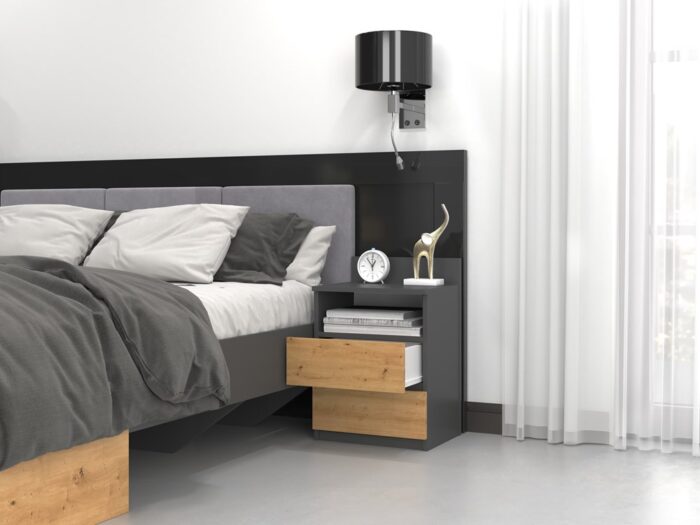 Vero M1 Bedside Unit – Anthracite & Oak - Image 7