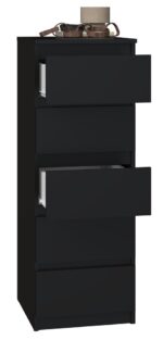 Malwa W5 Tallboy 5-Drawer Chest - Black - Image 2