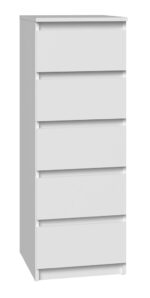 Malwa W5 Tallboy 5-Drawer Chest - White
