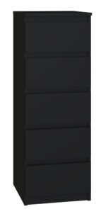 Malwa W5 Tallboy 5-Drawer Chest - Black