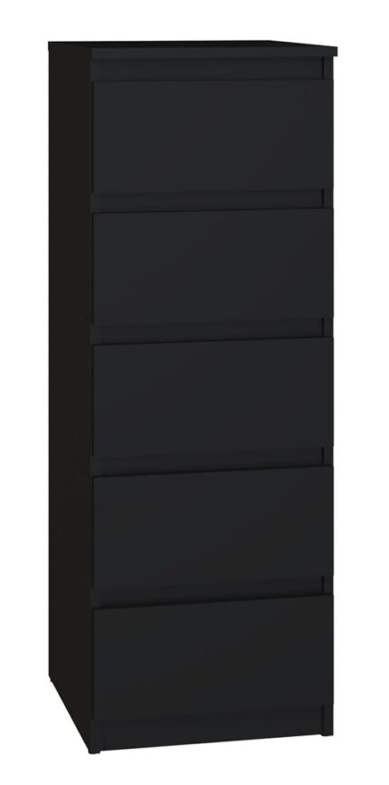 Malwa W5 Tallboy 5-Drawer Chest - Black
