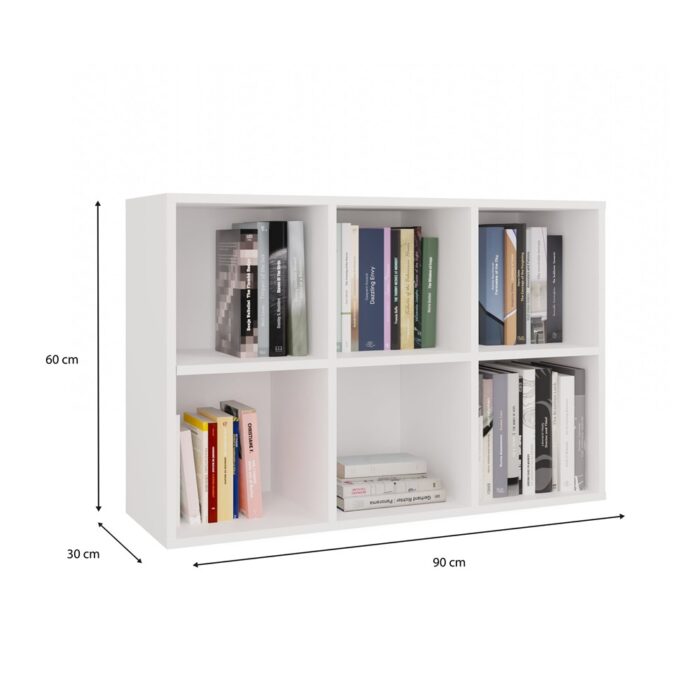 Grid Mini 2x3 White Bookcase - Image 7