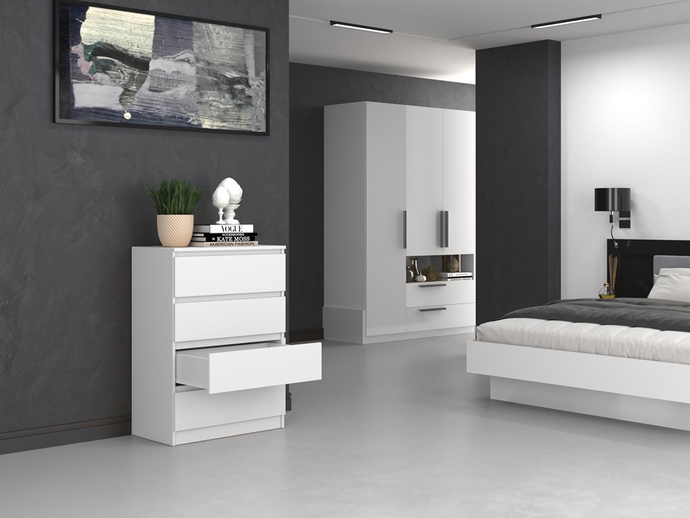 W_4_open Malwa M4 Chest of Drawers - White - Image 8