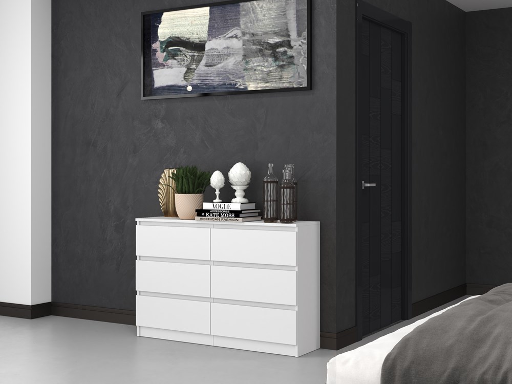W_6_120_close_2 Malwa M6 Dresser - White Matte - Image 7