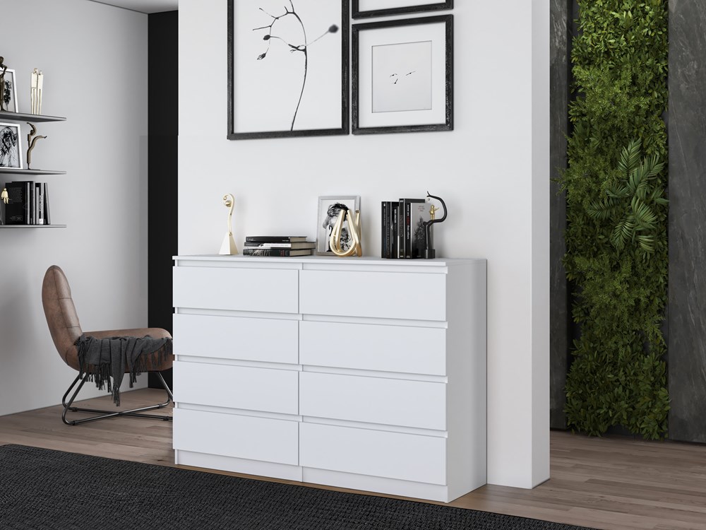W_M8_140 Malwa M8 Wide 8-Drawer Dresser - 140cm - White - Image 7