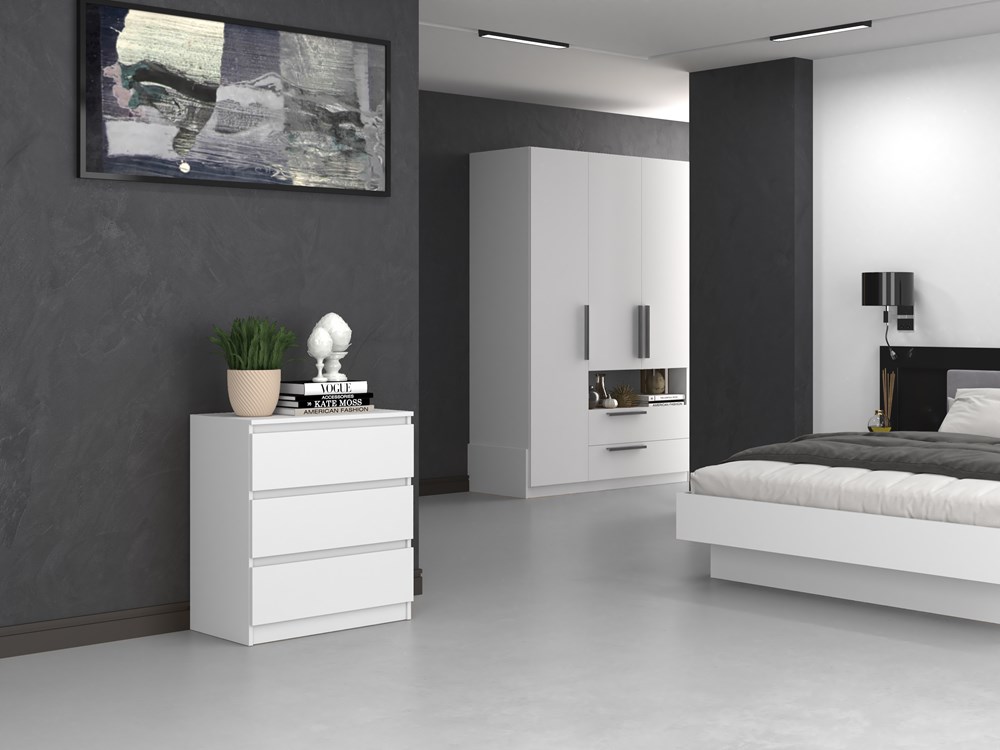 W_M_3_close Malwa M3 Chest of Drawers - White - Image 6