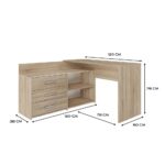 DANY Sonoma Oak Corner Desk - 3 Drawers - Image 7