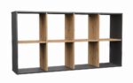 Malax 2x4 Modern Cube Bookcase in Anthracite / Artisan Oak