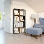 Malax 2x4 Modern Cube Bookcase in Anthracite / Artisan Oak - Image 2