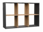 Grid 2x3 Anthracite Oak Bookcase