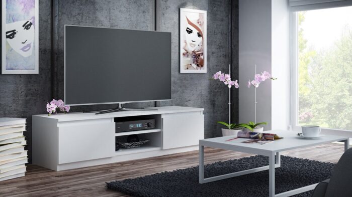 TV Stand Dalton 120 White Finish - Image 2