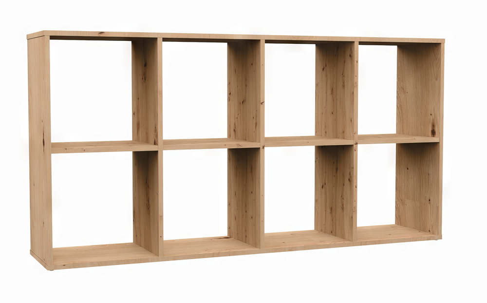 artisan Malax 2x4 Modern Cube Bookcase in Artisan Oak - Image 1
