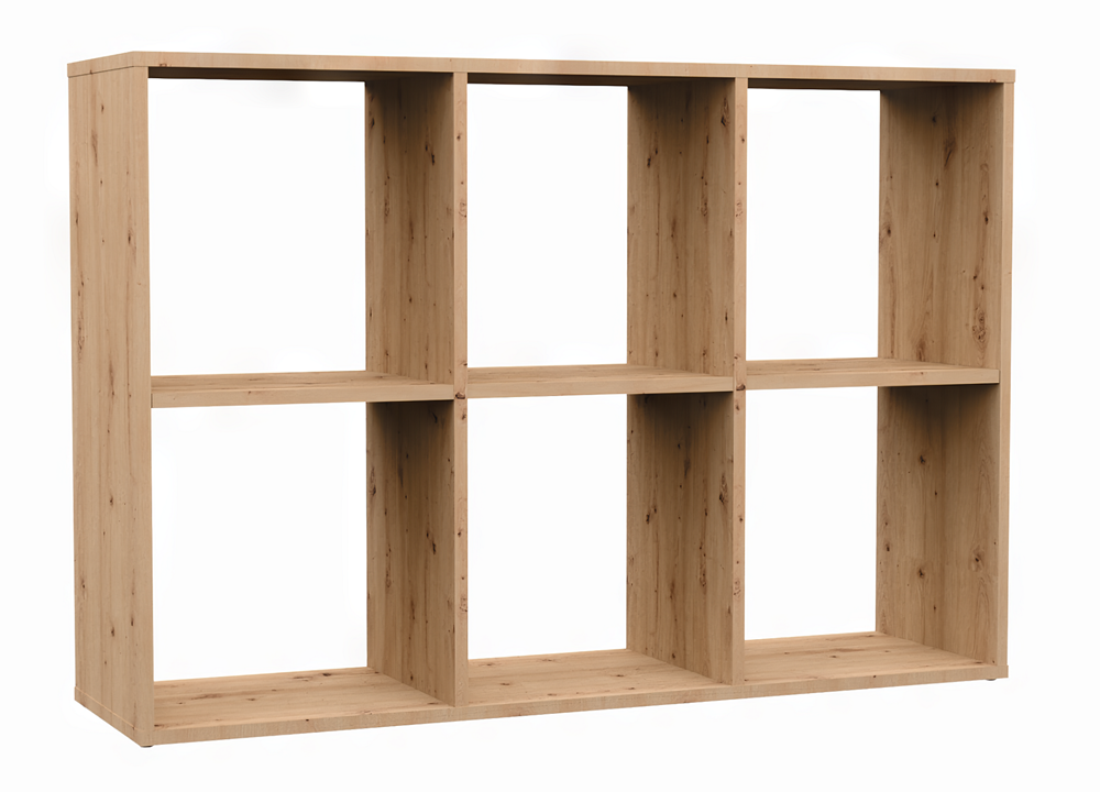artisan Malax 2x3 Modern Cube Bookcase in Artisan Oak - Image 1
