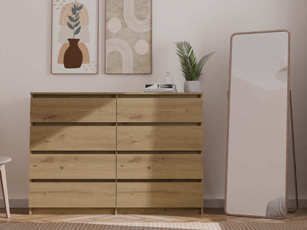 artisan_m8_140_3 Malwa M8 Wide 8-Drawer Dresser - 140cm - Artisan Oak - Image 7