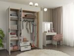 Wardrobe Nova 150 Mirror Oak Beige - Image 8