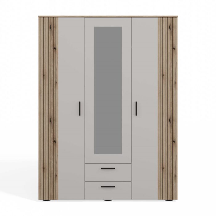Wardrobe Nova 150 Mirror Oak Beige - Image 11