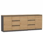Costa Modern Sideboard – Anthracite & Oak
