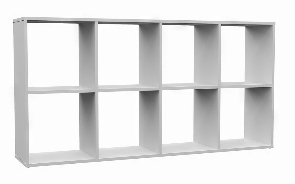 biel Malax 2x4 Modern Cube Bookcase in White Matt - Image 1
