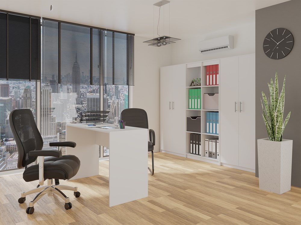 biel Oliv 2D Bookcase with Doors in White Matt - Image 5